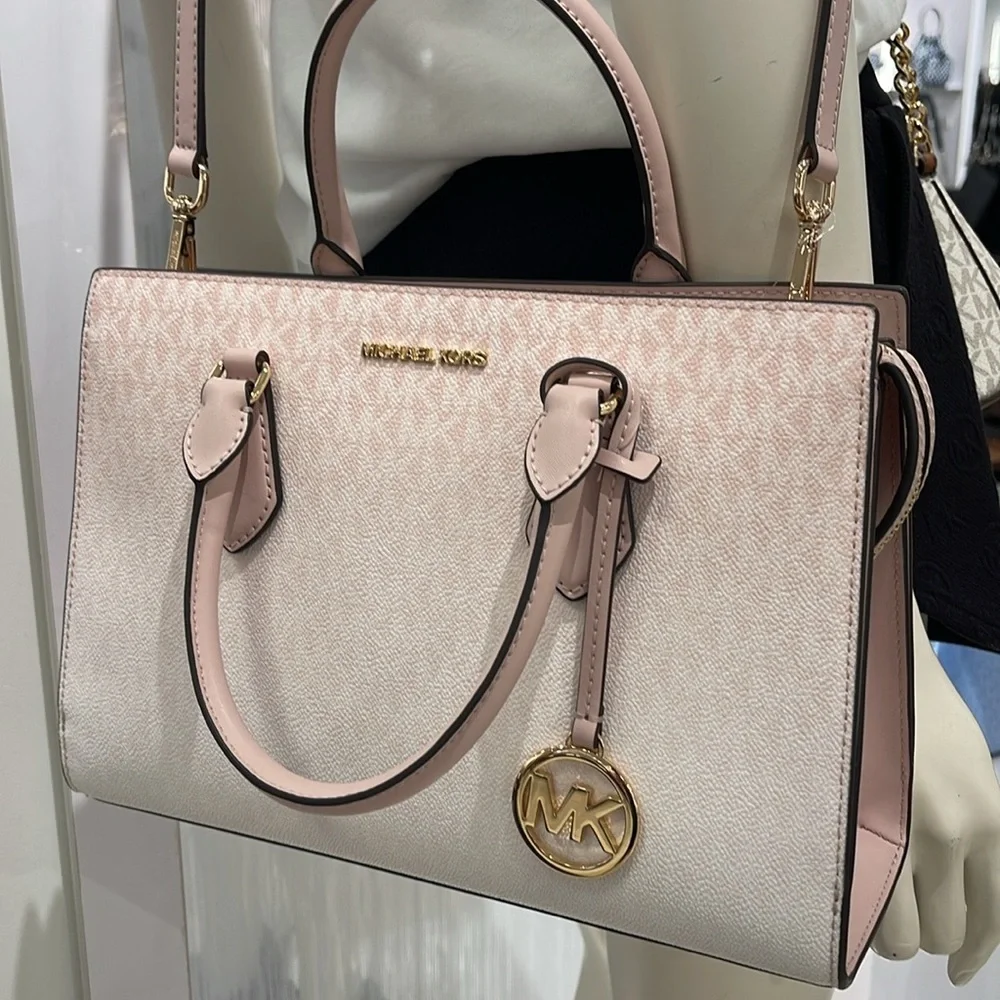 MICHAEL KORS Sheila Md Ombré Signature Logo Satchel Crossbody 
Powder Blush 
NWT - Picture 5 of 16